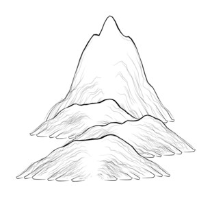 手绘简约山峰轮廓图