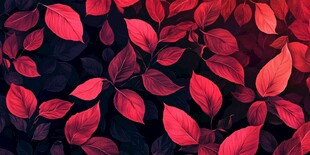 深红叶片背景图