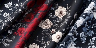 花卉印花布料展示