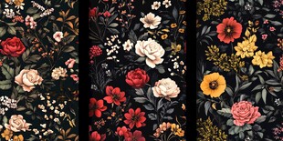 复古花卉图案设计素材