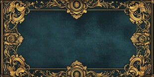 复古金色花纹深色背景框