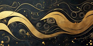 黑金波浪抽象华丽背景图