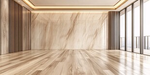 简约宽敞的大理石室内空间