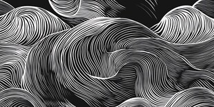 黑白波浪线条艺术图案