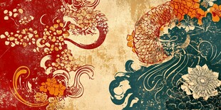 中式传统风祥瑞图案插画