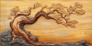 木雕迎客松 精湛工艺展现