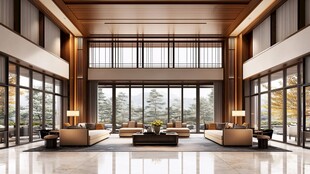 豪华大气的现代挑空客厅