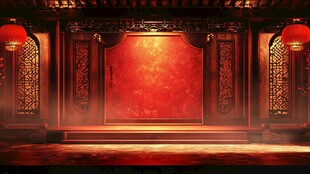 中式古风华丽舞台背景