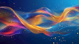 梦幻炫彩流动线条背景图