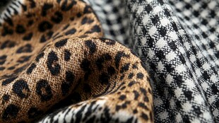 豹纹格纹布料特写