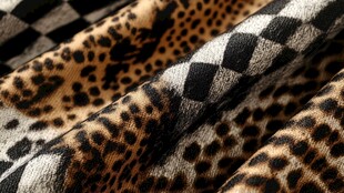 豹纹与棋盘格面料纹理