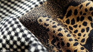时尚豹纹千鸟格面料展示