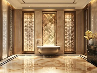豪华中式风奢华浴室空间