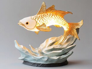 金色鲤鱼摆件 灵动生辉