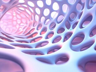 梦幻多孔结构3D艺术图形