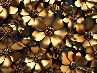 金色繁花背景图案