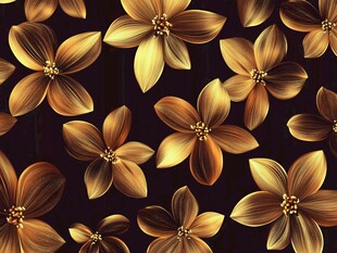 金色花朵图案背景纹理