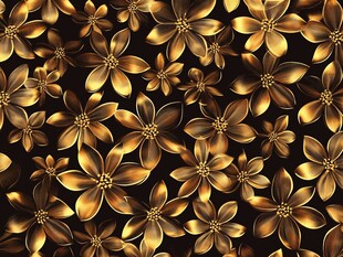 金色繁花图案背景纹理