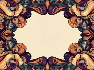 多彩花纹装饰边框图案