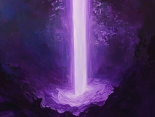 紫色神秘光柱奇幻景象