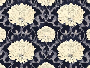 复古菊花花纹图案背景