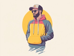 时尚潮男插画形象