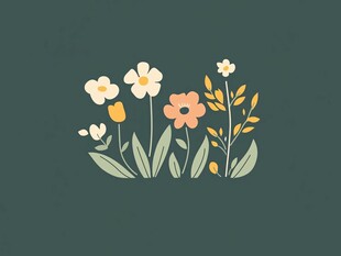 清新手绘风花卉图案