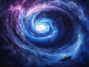 梦幻宇宙漩涡中的神秘飞船