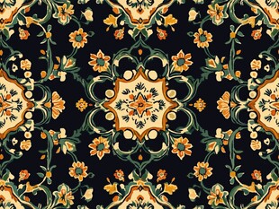 复古花卉几何图案背景