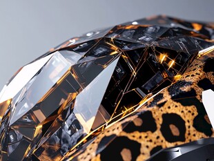豹纹水晶质感的独特物体