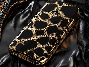 豹纹金框手机壳时尚亮眼