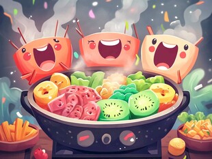 欢乐卡通火锅美食大聚会