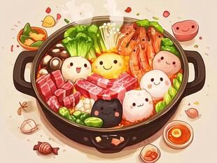 可爱卡通火锅美食大赏