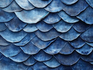 蓝色瓦片状纹理背景图