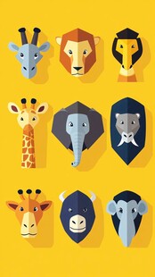 动物头像插画集合