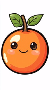 可爱笑脸橙子卡通形象