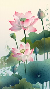 夏日荷花绽放图