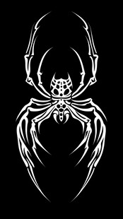 白色酷炫蜘蛛图案设计