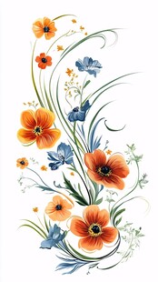 手绘花卉装饰图案设计
