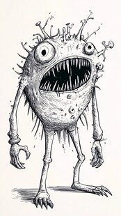 怪异独眼怪物插画形象
