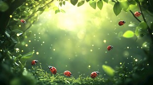 梦幻森林中的瓢虫精灵