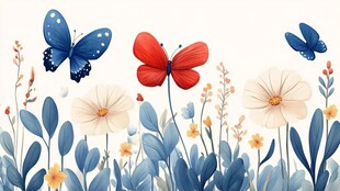 蝶舞花丛间 清新自然风