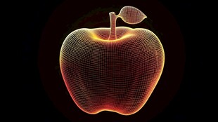 发光网格苹果艺术图像