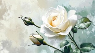 白玫瑰特写 优雅绽放之美