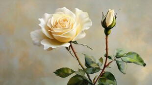 黄玫瑰绽放 花蕾相伴