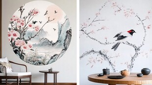 中式花鸟壁画 雅致家居风