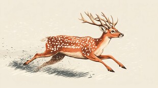 奔跑的梅花鹿