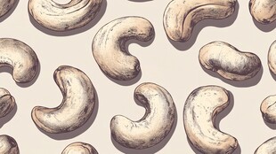 手绘腰果图案背景纹理