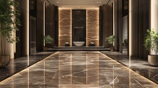 豪华大理石装饰的高端大厅