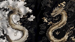 双生金龙 云间奇幻图景